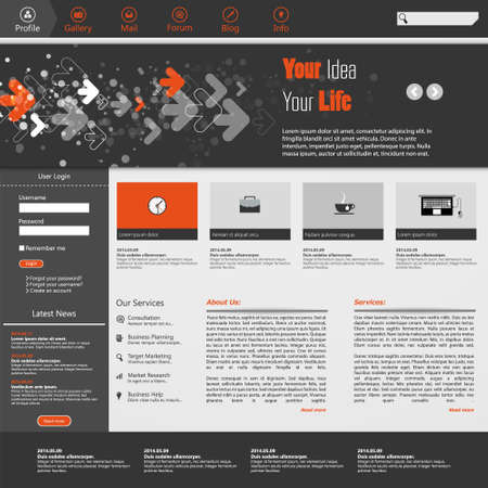 Professional Website Template for your business. Vector Eps 10のイラスト素材