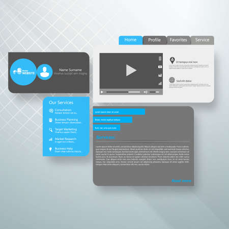 Abstract Website template in editable vector formatのイラスト素材