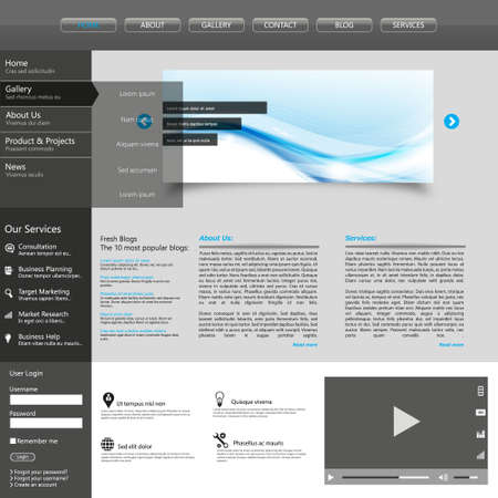 Website template in editable vector formatのイラスト素材
