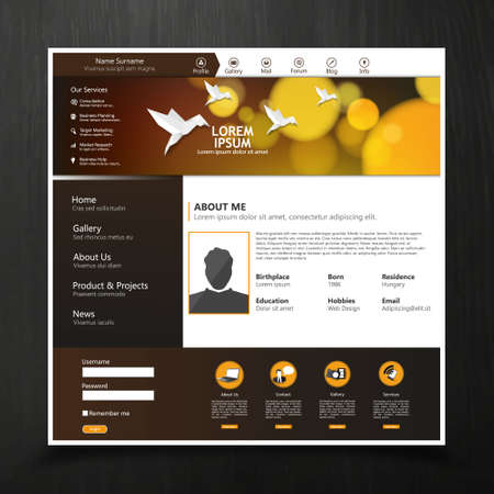 Brown Bokeh style Website Template Design Eps 10 Vectorのイラスト素材