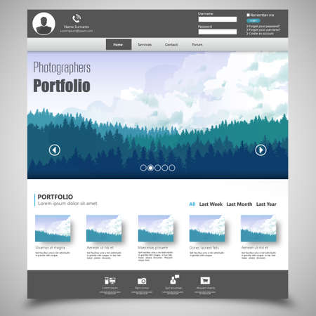 photographers portfolio template Eps 10のイラスト素材