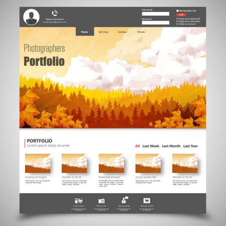 photographers portfolio template Eps 10のイラスト素材