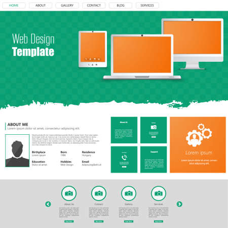 Flat Web Design Template.のイラスト素材