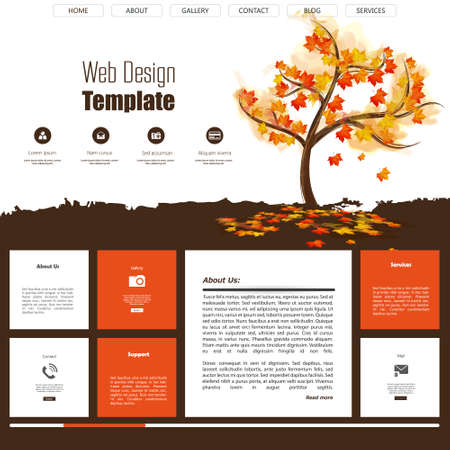 Autumn website design templateのイラスト素材