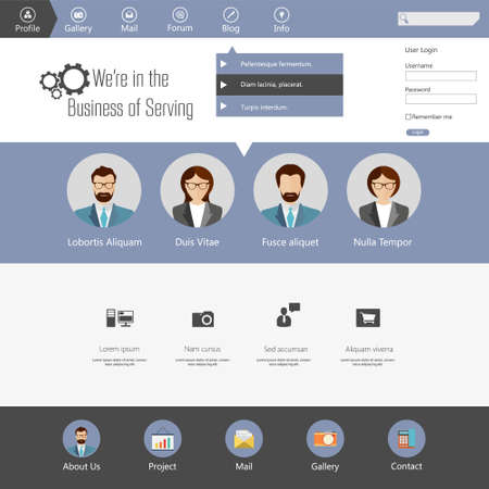 Set of flat web elements, icons and buttons for web designのイラスト素材