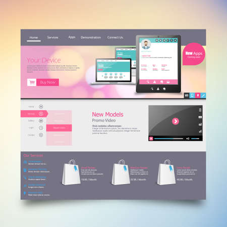 Flat Colorful Website Template Designのイラスト素材