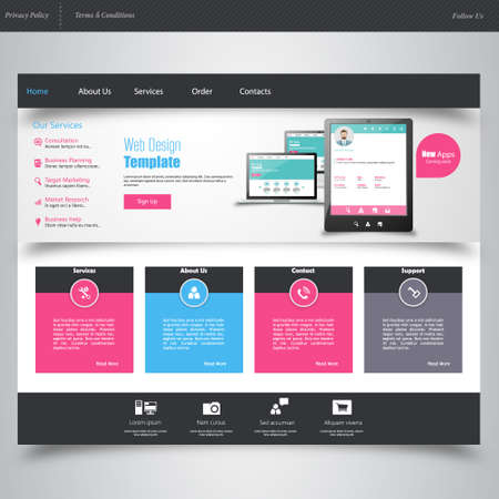 Business Website template in editable vector formatのイラスト素材