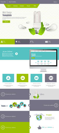 Modern Flat Eco One page website design template.のイラスト素材