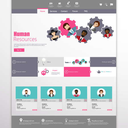 Flat Website Template Vector Designのイラスト素材