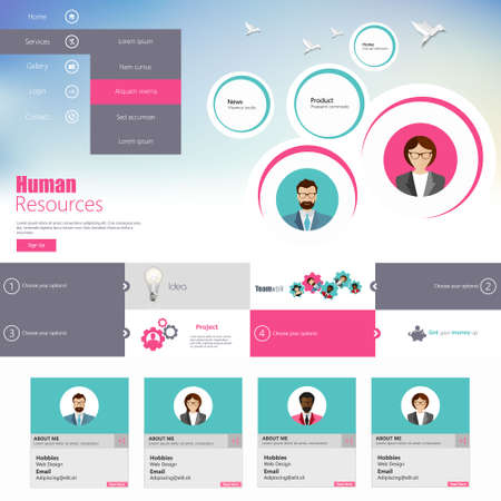 Flat Website Template Vector Designのイラスト素材
