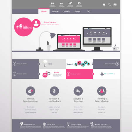 Flat Website Template Vector Designのイラスト素材
