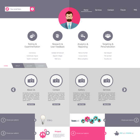 Flat Website Template Vector Designのイラスト素材