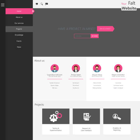 Flat Website Template (Homepage, Portfolio, About, Contact)のイラスト素材