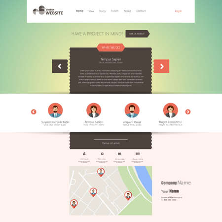 Flat website design template.のイラスト素材