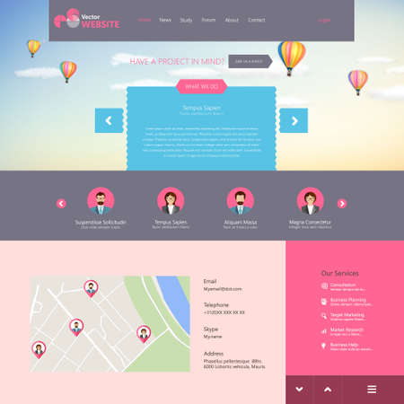 Flat vector website templateのイラスト素材