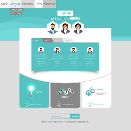 Modern Flat style website design Vector EPS10のイラスト素材
