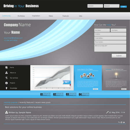 Modern clean Business Website Template Design EPS 10Cのイラスト素材