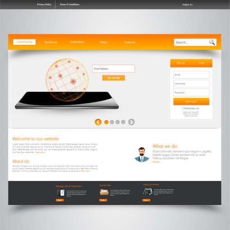 Modern web template, Ideal for business website with a lot of design elemenets.のイラスト素材