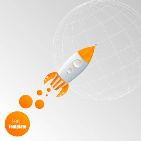 Rocket on the grey background. Eps 10 vector file.のイラスト素材