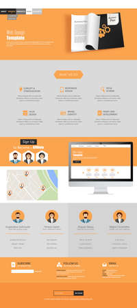 Single One page website design flat vector illustrationのイラスト素材