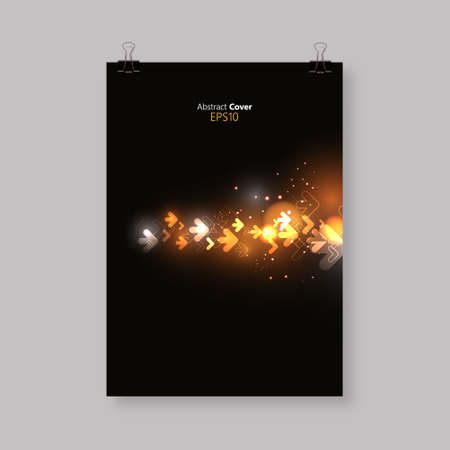 Abstract vector background, cover design, shiny space, futuristic wave and arrows illustration eps10のイラスト素材