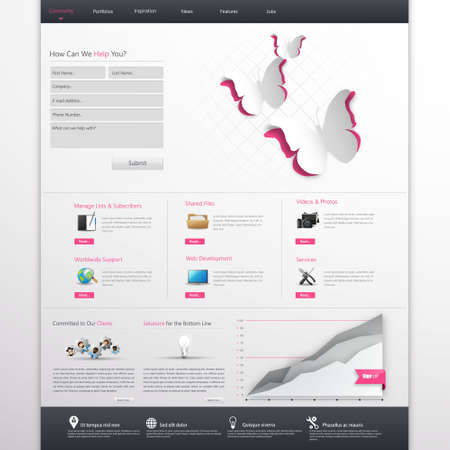 Clean Business Professional Website Template, Eps 10, Vector illustration.のイラスト素材