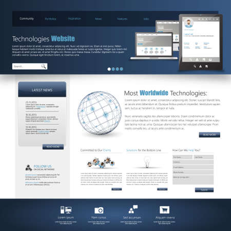 Website template design, Eps 10のイラスト素材