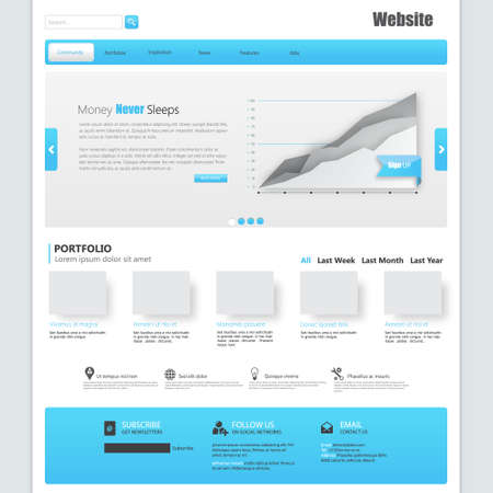 Blue Business Website Templateのイラスト素材