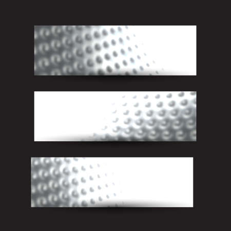 Banners set of metal textureのイラスト素材