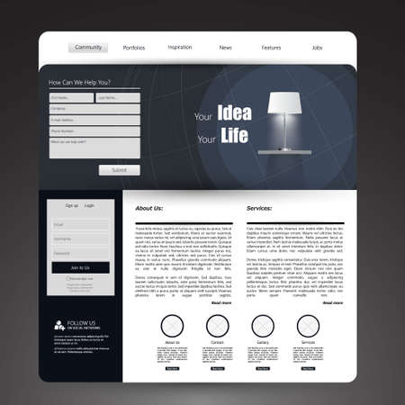 Web Design, elements, buttons, icons. Templates for website.のイラスト素材