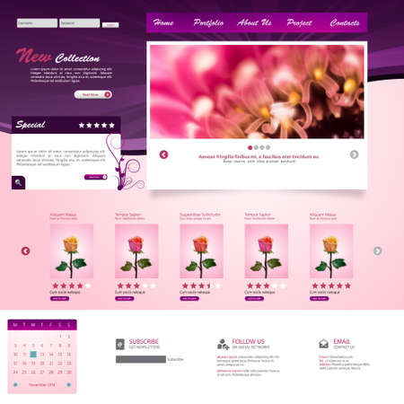 website template for flower shop and web shopのイラスト素材