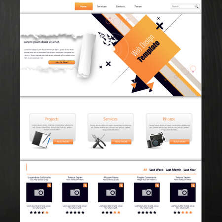 Website template for business presentation with abstract design. Vector illustration.のイラスト素材