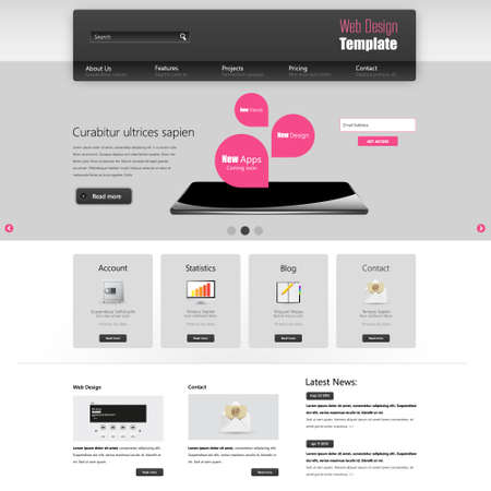 Website interface template vector designのイラスト素材