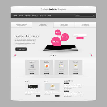 Website Template Vector Design, Modern Clean Styleのイラスト素材