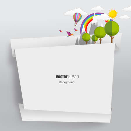 Eco friendly green origami templateのイラスト素材