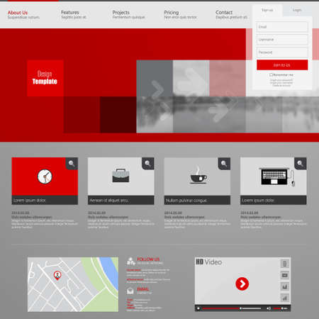 Website Template, Business Design, Vector illustration.のイラスト素材