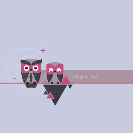 Minimal Art. Two wolsのイラスト素材