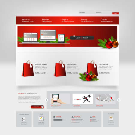 Winter - Christmas Website Design Vector Elementsのイラスト素材