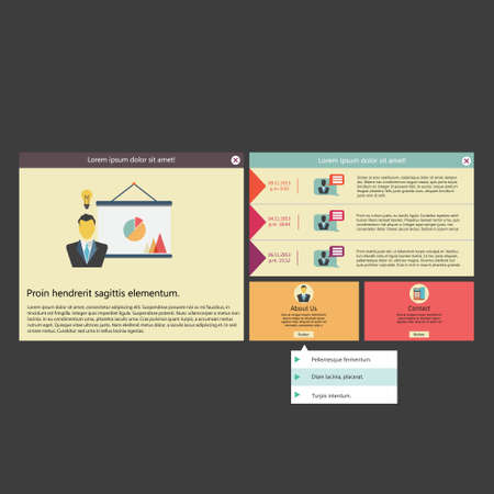 Vector flat user interface (UI) infographic template / designのイラスト素材