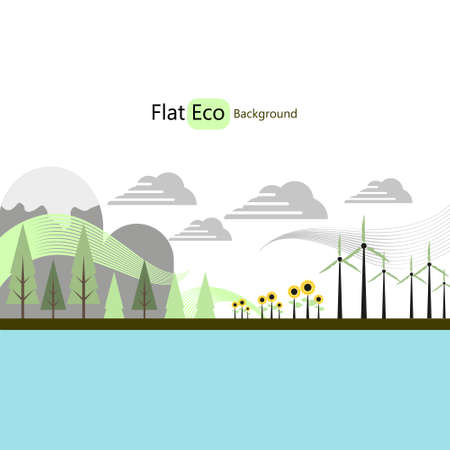 Abstract minimal eco Landscapeのイラスト素材