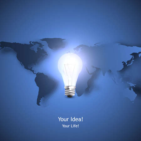 stylish conceptual digital light bulb idea designのイラスト素材