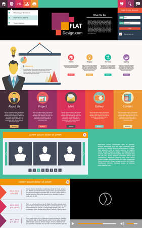 Professional Flat Web Design elements. Templates for website.のイラスト素材