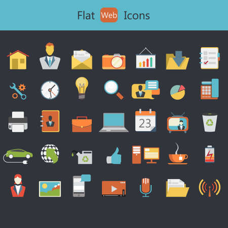 Flat Icons for Web and Mobile Applicationsのイラスト素材