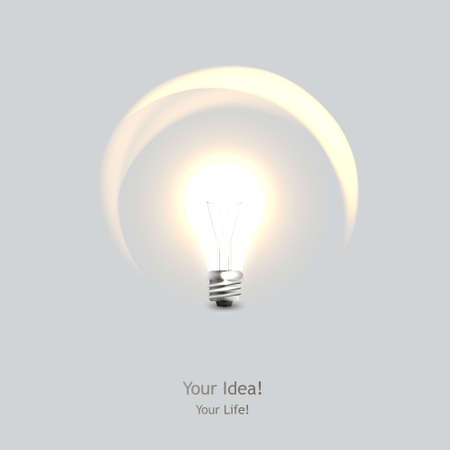 stylish conceptual digital light bulb idea designのイラスト素材