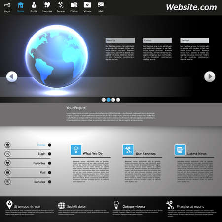 Professional Website Design Dark Templateのイラスト素材