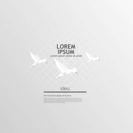 Origami birds flying. Vector Background Designのイラスト素材