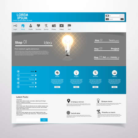 Clean Modern Vector Website Design Templateのイラスト素材