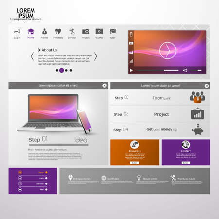 Simple clean homepage templateのイラスト素材