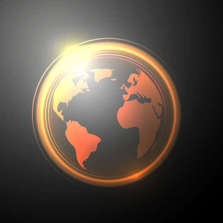 Lighting abstract circles, with earth mapのイラスト素材