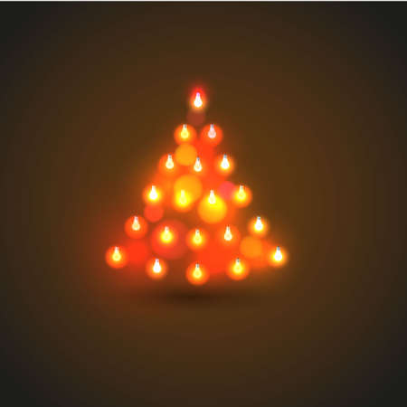 Glowing Christmas Tree vector illustration.のイラスト素材